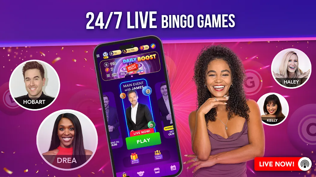 Live Play Bingo: Real Hosts (Лайв Плей Бинго) [МОД Меню] Screenshot 3