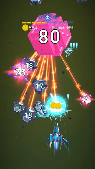 Dust Settle 3D - Galaxy Attack (Даст Сеттл 3Д) [МОД Бесконечные монеты] Screenshot 3