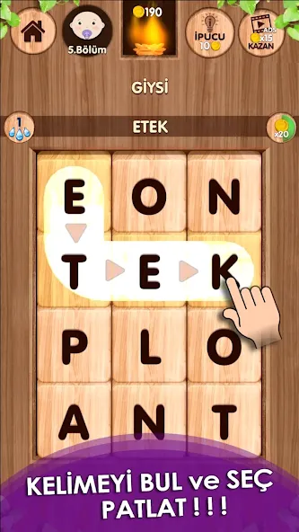 Düşen! Kelime Oyunu [МОД Бесконечные монеты] Screenshot 1