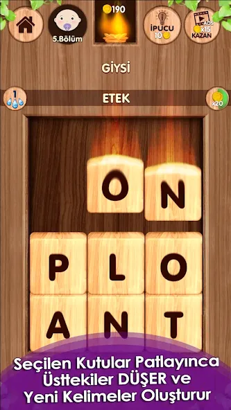 Düşen! Kelime Oyunu [МОД Бесконечные монеты] Screenshot 2