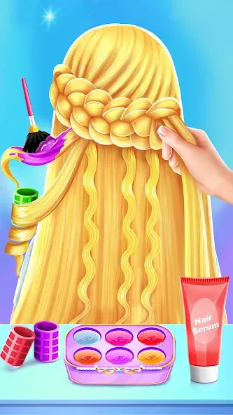 Braided Hair Salon Girls Games [МОД Много денег] Screenshot 2