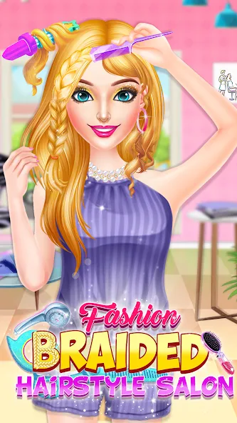 Braided Hair Salon Girls Games [МОД Много денег] Screenshot 3
