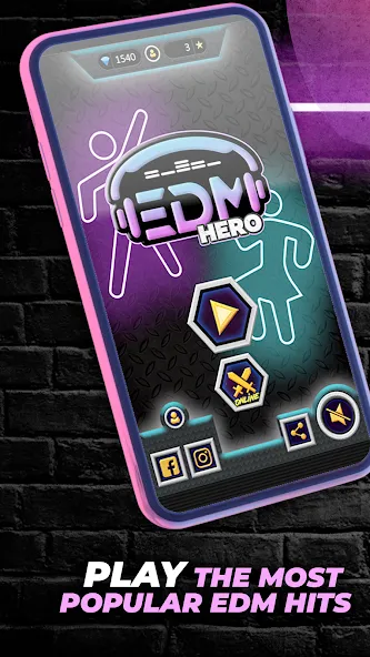 Guitar Hero Game: EDM Music (ЭДМ) [МОД Много денег] Screenshot 1