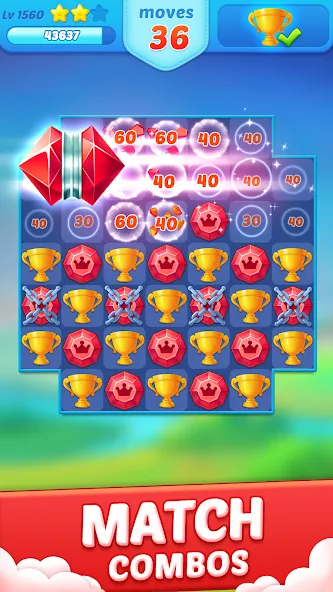 Jewel Crush™ - Match 3 Legend [МОД Unlimited Money] Screenshot 2