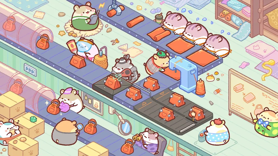 Hamster Bag Factory : Tycoon (Хэмстер сумка фабрика) [МОД Меню] Screenshot 2