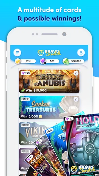 Bravoscratch, scratch games! [МОД Много монет] Screenshot 3