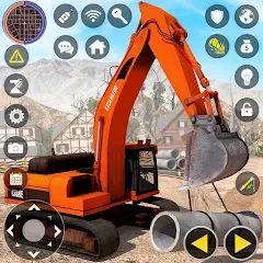 Взломанная Construction Excavator Game 3D  [МОД Много монет]