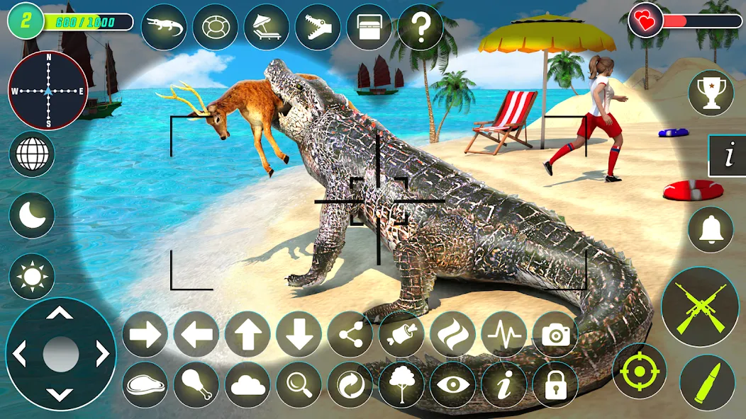 Crocodile Hunting Animal Games (Крокодил Охота Игры с животными) [МОД Много монет] Screenshot 1