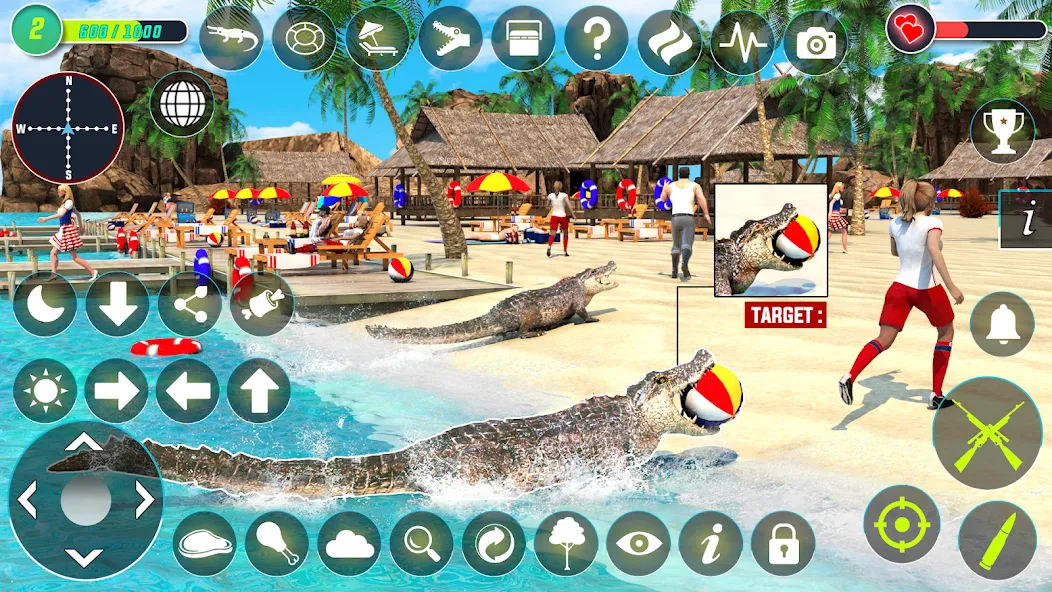 Crocodile Hunting Animal Games (Крокодил Охота Игры с животными) [МОД Много монет] Screenshot 3