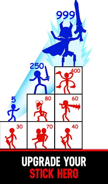 Stick Hero: Mighty Tower Wars (Стик Хиро) [МОД Все открыто] Screenshot 4