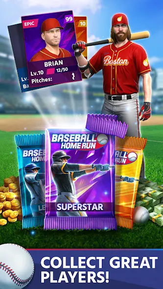 Baseball: Home Run Sports Game (Бейсбол) [МОД Много монет] Screenshot 4