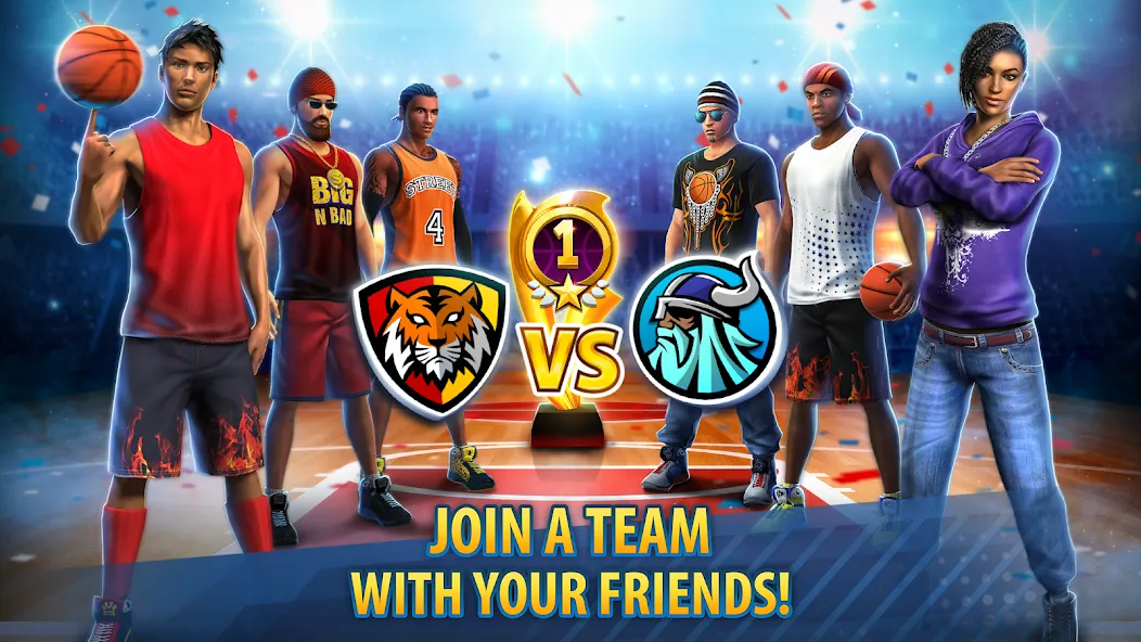 Basketball Stars: Multiplayer (Баскетбол Старс) [МОД Menu] Screenshot 1