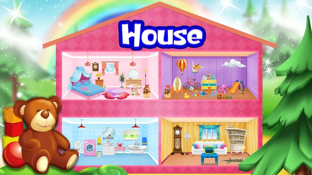 Girl Doll House Design & Clean [МОД Меню] Screenshot 1