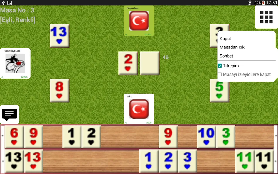 miniOKEY Online Okey Oyunu (миниОКЕЙ Онлайн Океи Ойуну) [МОД Меню] Screenshot 5