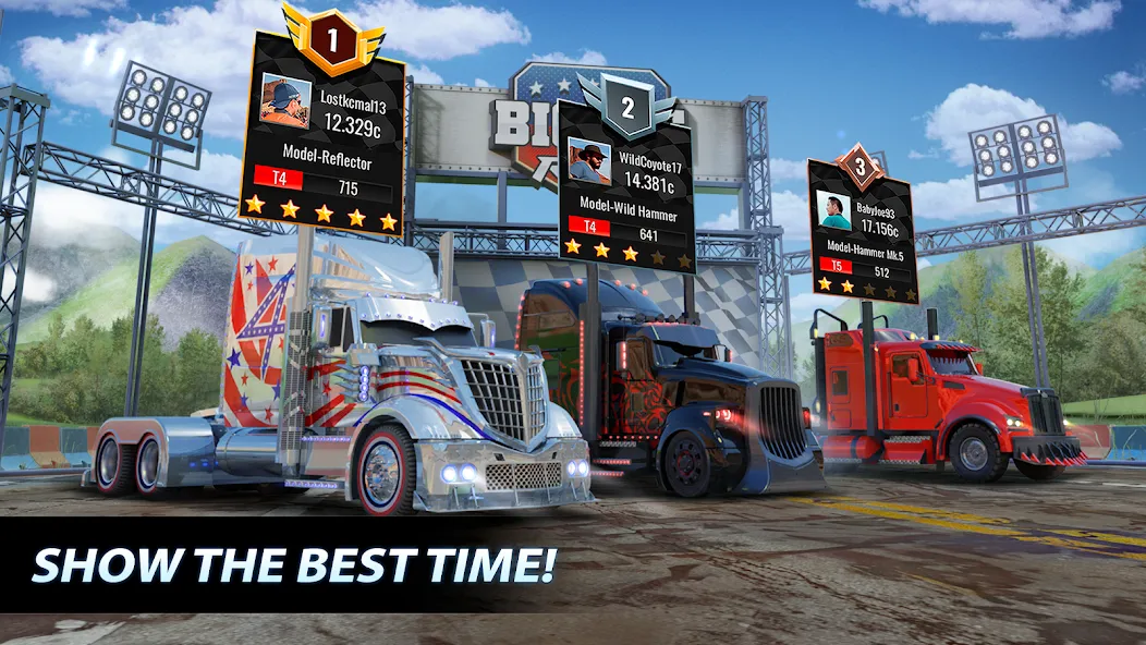Big Rig Racing: Drag racing (Биг Риг Рейсинг) [МОД Mega Pack] Screenshot 3