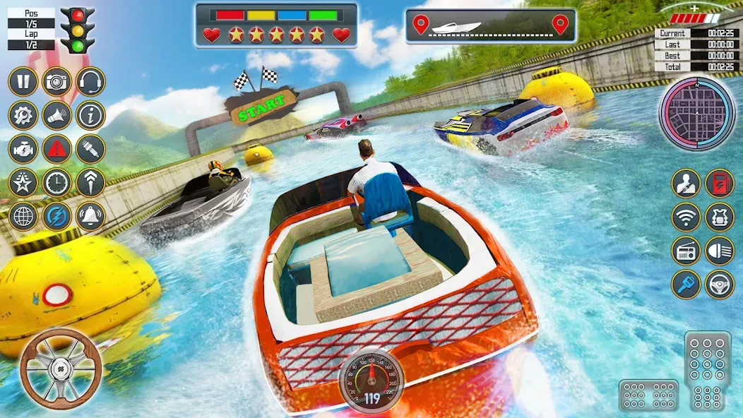 Speed Boat Racing: Boat games [МОД Меню] Screenshot 1
