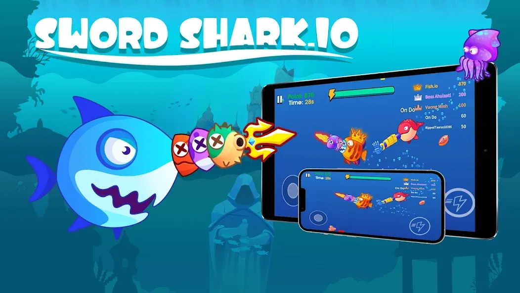 Sword Shark.io - Hungry Shark [МОД Unlimited Money] Screenshot 1