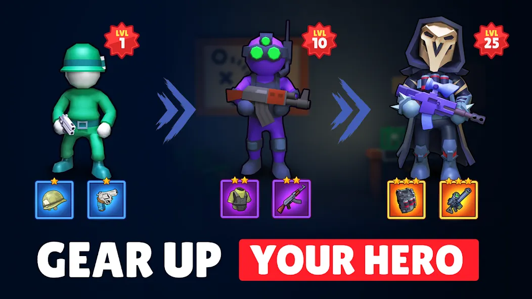 Soldier Wars RPG Fight Battle (тикмен оф Варс) [МОД Бесконечные деньги] Screenshot 4