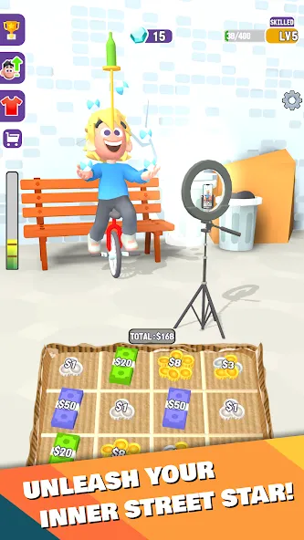 Street Life: Merge Tap Clicker (Беггинг Лайф) [МОД Бесконечные деньги] Screenshot 1