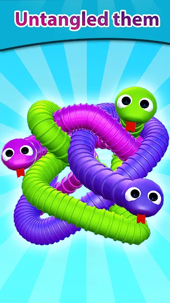 Tangled Snakes Puzzle Game (Танглед Снейк 3Д) [МОД Menu] Screenshot 1
