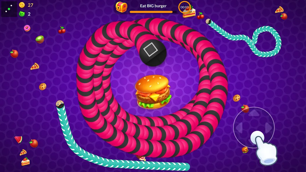 Snake vs Worms: Fun .io Zone [МОД Все открыто] Screenshot 1