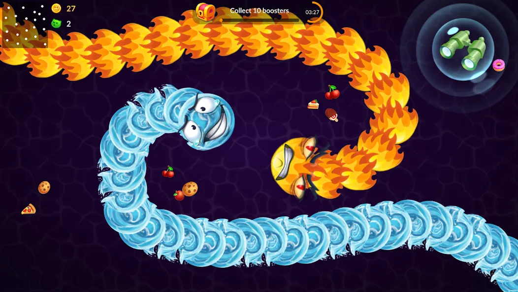 Snake vs Worms: Fun .io Zone [МОД Все открыто] Screenshot 2