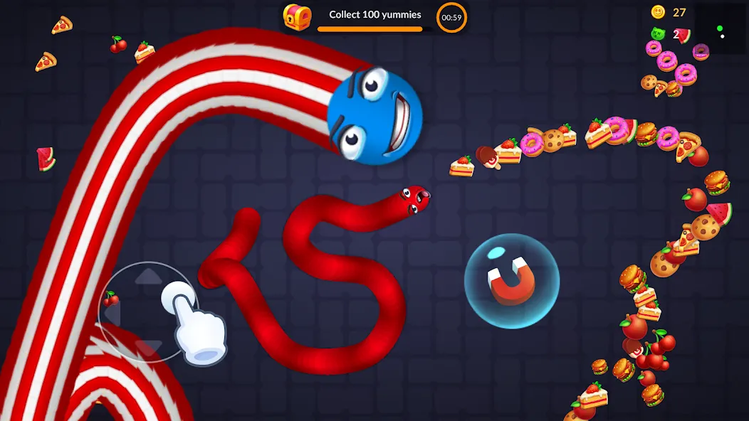 Snake vs Worms: Fun .io Zone [МОД Все открыто] Screenshot 3