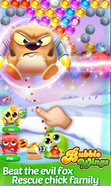 Bubble Wings: bubble shooter (Бабл Вингс) [МОД Много денег] Screenshot 2