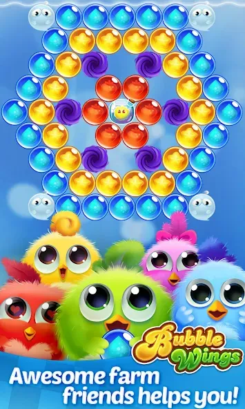Bubble Wings: bubble shooter (Бабл Вингс) [МОД Много денег] Screenshot 4