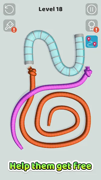 Tangled Snakes (Танглд Снейкс) [МОД Бесконечные монеты] Screenshot 2