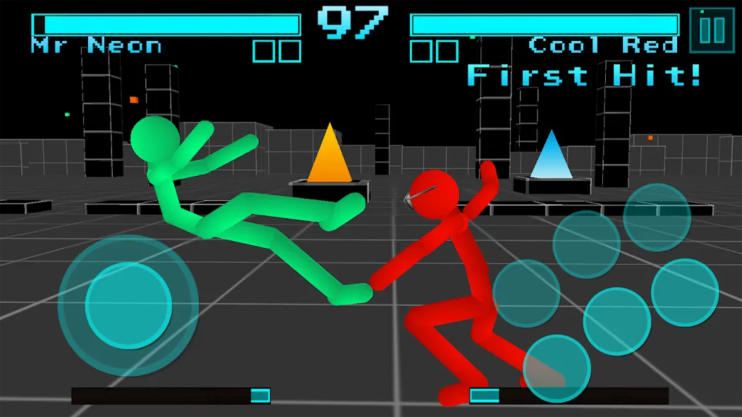 Stickman Fighting Neon Warrior [МОД Бесконечные монеты] Screenshot 1