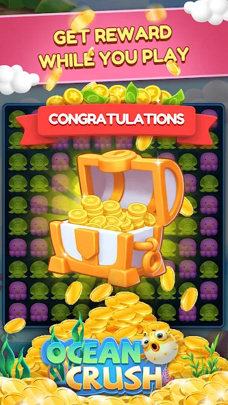 Ocean Crush-Matching Games (Оушен Краш) [МОД Unlimited Money] Screenshot 3