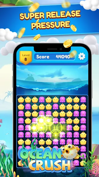 Ocean Crush-Matching Games (Оушен Краш) [МОД Unlimited Money] Screenshot 5