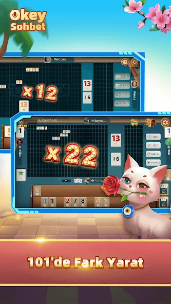 Okey Sohbet: 101 & batak (Окей Сохбет) [МОД Меню] Screenshot 3