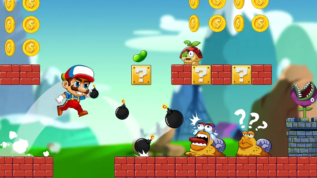 Super Bean Bros: Running Games (Супер Бин Приключение) [МОД Mega Pack] Screenshot 1