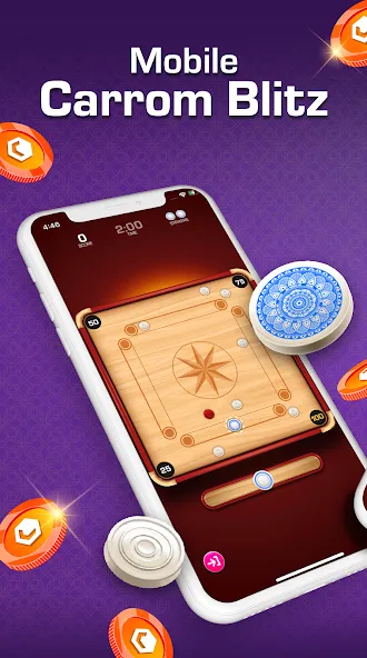 Carrom Blitz: Win Rewards (Карром Блиц) [МОД Unlimited Money] Screenshot 1