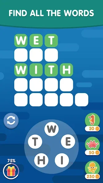 Word Search Sea: Word Puzzle [МОД Много монет] Screenshot 3