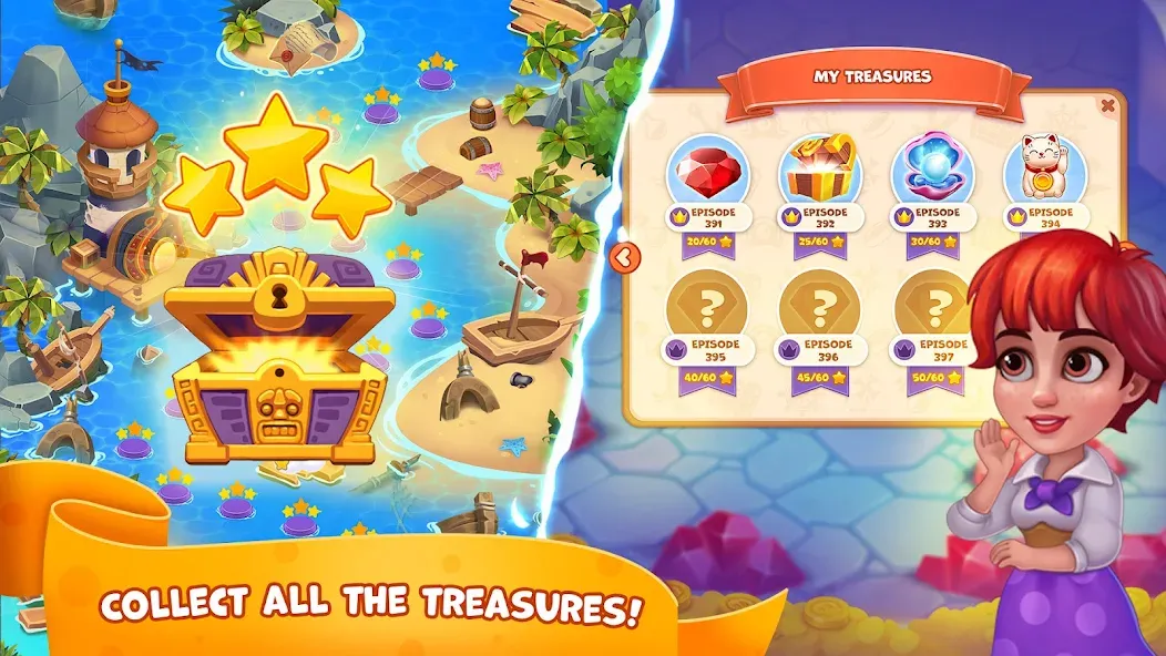 Pirate Treasures: Jewel & Gems [МОД Много денег] Screenshot 4