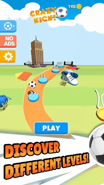 Crazy Kick! Fun Football game [МОД Много монет] Screenshot 5