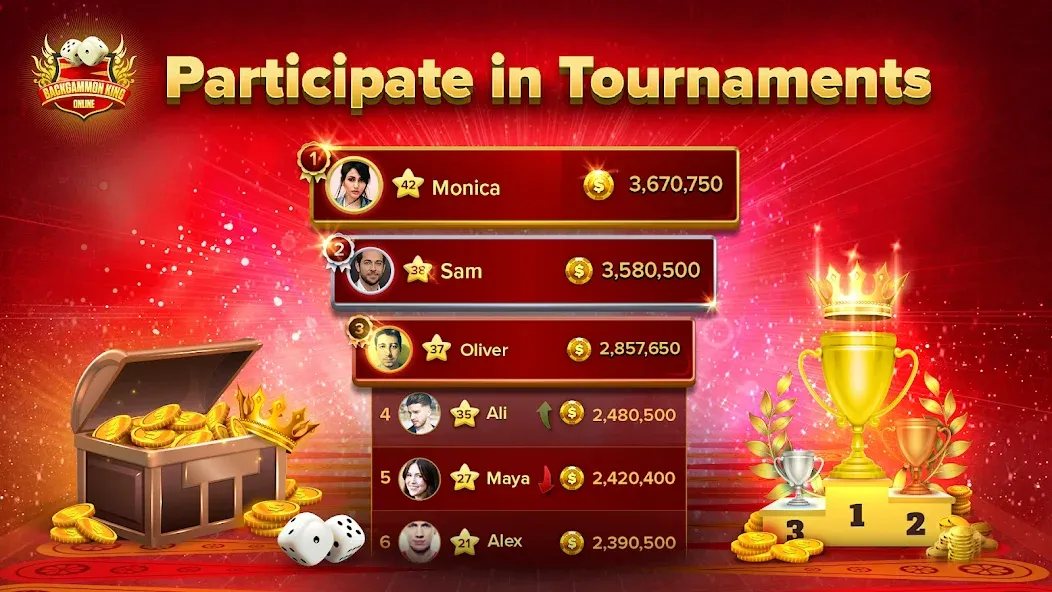 Backgammon King Online [МОД Unlocked] Screenshot 2