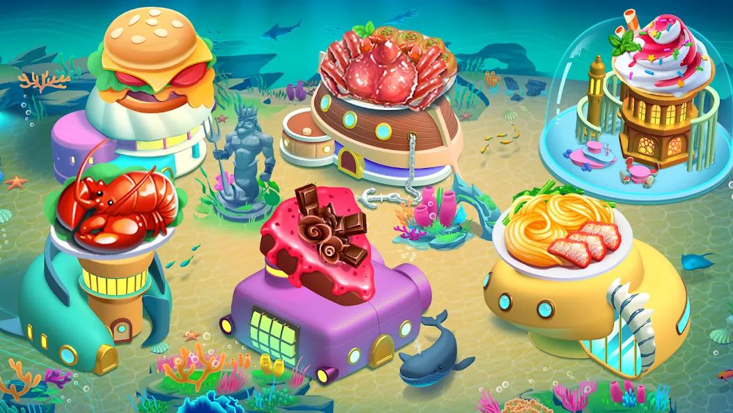 Cooking Aquarium - A Star Chef (Кукинг Аквариум) [МОД Бесконечные монеты] Screenshot 1