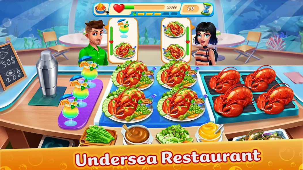 Cooking Aquarium - A Star Chef (Кукинг Аквариум) [МОД Бесконечные монеты] Screenshot 2