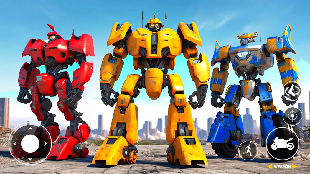 Real Robot Bike Transform Game [МОД Много денег] Screenshot 2