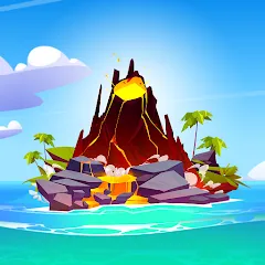 Скачать взломанную Volcano Island - Sim Game (Вулканический остров)  [МОД Меню]