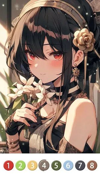 Painting Book - Anime Color [МОД Бесконечные монеты] Screenshot 3