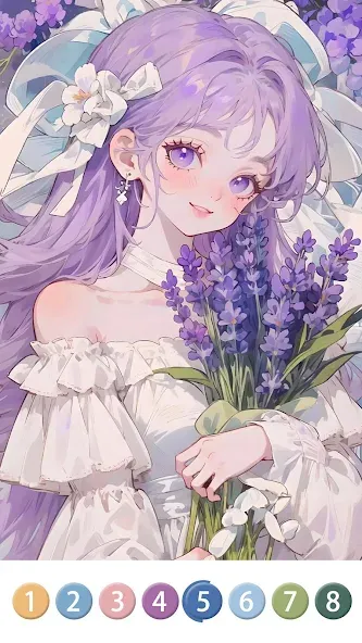 Painting Book - Anime Color [МОД Бесконечные монеты] Screenshot 4