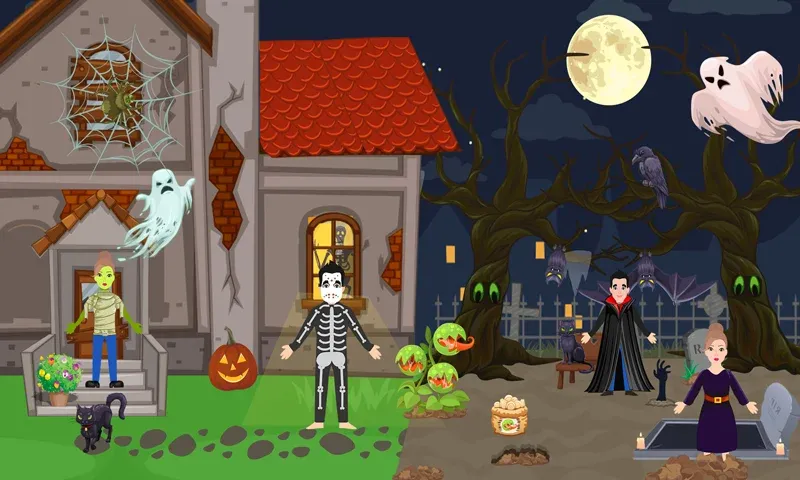Pretend Play Halloween Party (Претендуй на Хэллоуинскую вечеринку) [МОД Много монет] Screenshot 2