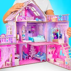 Взломанная Doll House Design: Girl Games (Долл Хаус Дизайн)  [МОД Unlocked]