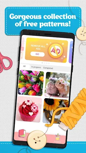 Cross Stitch Coloring Art (Кроссстич окрашивание искусства) [МОД Все открыто] Screenshot 4