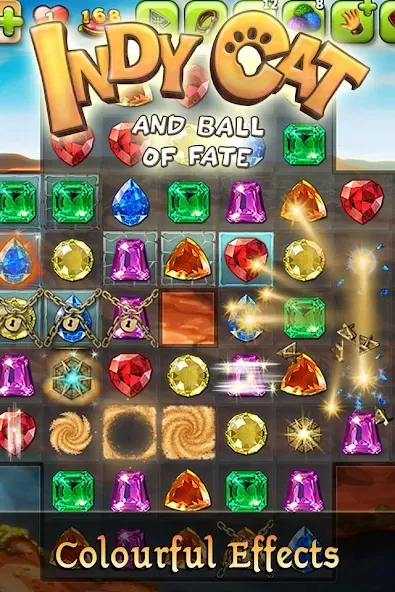 Indy Cat: Match 3 Adventure [МОД Бесконечные деньги] Screenshot 2